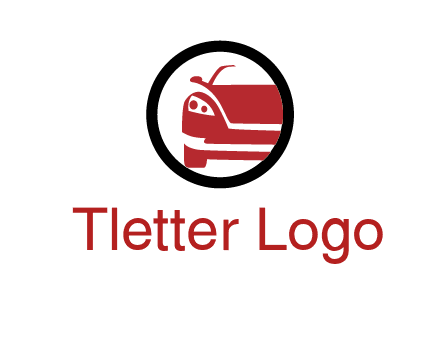 abstract car in circle transportation logo 