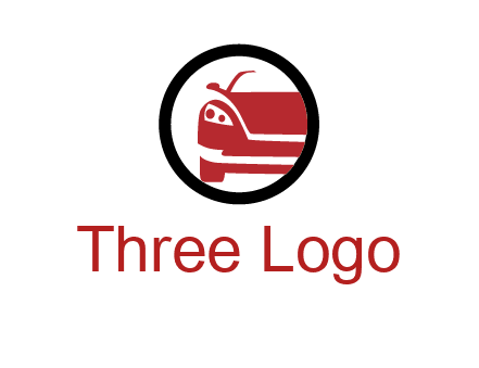 abstract car in circle transportation logo 