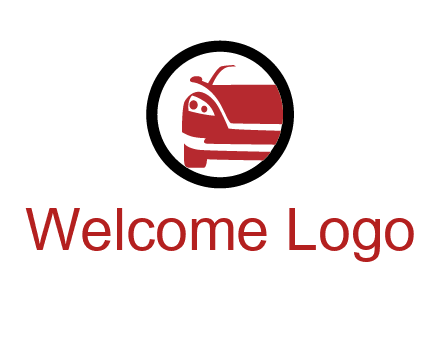 abstract car in circle transportation logo 