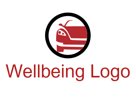 abstract car in circle transportation logo 