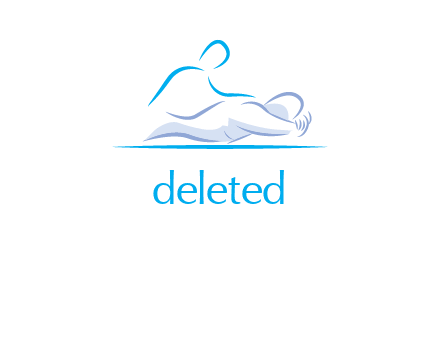silhouette of two swoosh people massage logo