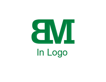 mirror image of letters M and B