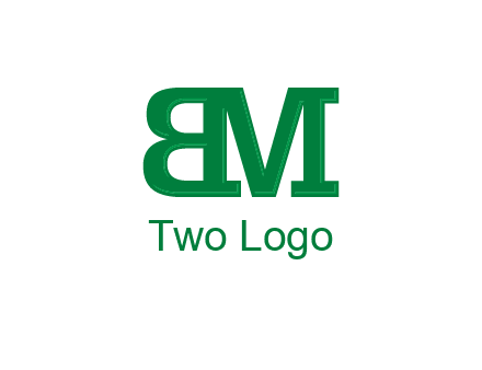mirror image of letters M and B