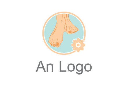 manicured feet and flower in circle spa logo