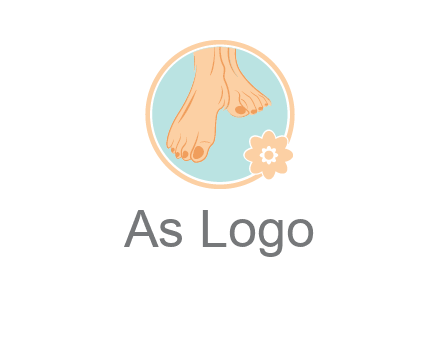 manicured feet and flower in circle spa logo
