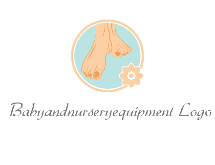 manicured feet and flower in circle spa logo