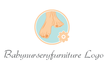 manicured feet and flower in circle spa logo