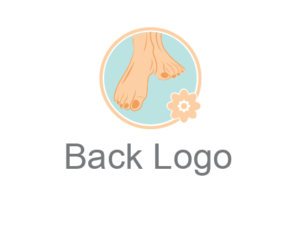 manicured feet and flower in circle spa logo