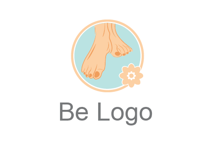 manicured feet and flower in circle spa logo