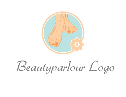 manicured feet and flower in circle spa logo