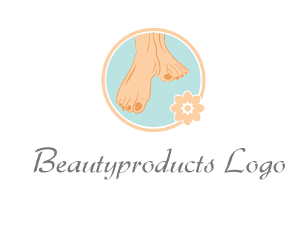 manicured feet and flower in circle spa logo
