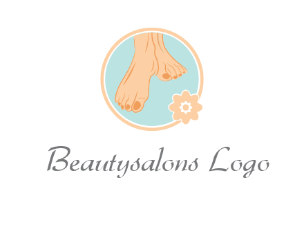 manicured feet and flower in circle spa logo