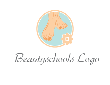 manicured feet and flower in circle spa logo