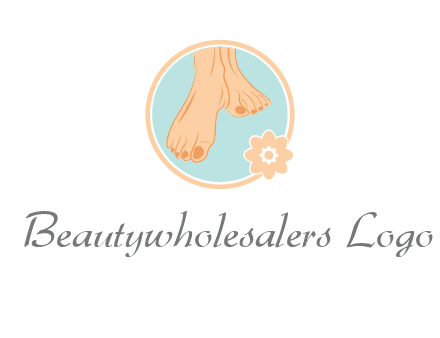 manicured feet and flower in circle spa logo