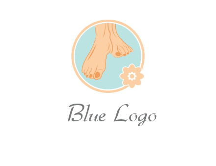 manicured feet and flower in circle spa logo