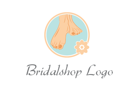 manicured feet and flower in circle spa logo