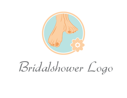 manicured feet and flower in circle spa logo