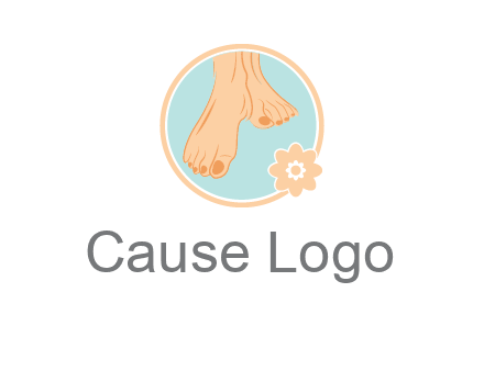 manicured feet and flower in circle spa logo