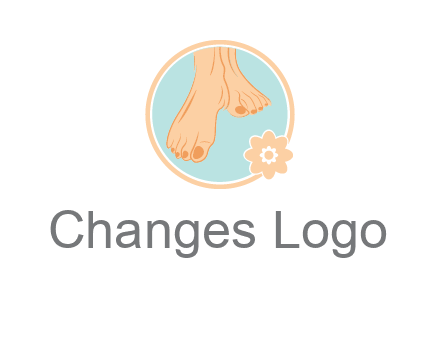manicured feet and flower in circle spa logo