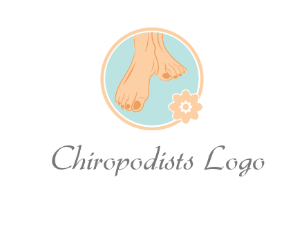 manicured feet and flower in circle spa logo
