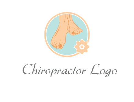 manicured feet and flower in circle spa logo