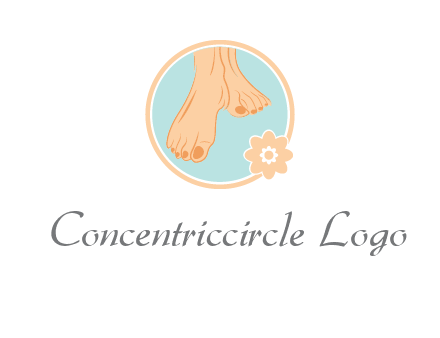 manicured feet and flower in circle spa logo