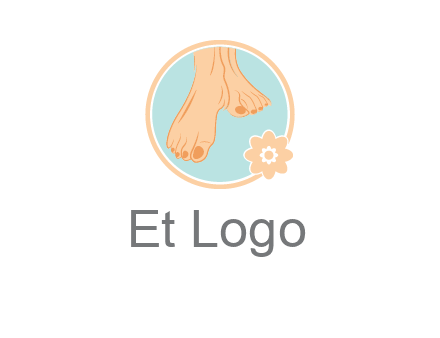 manicured feet and flower in circle spa logo