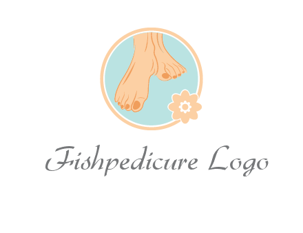 manicured feet and flower in circle spa logo