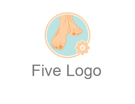 manicured feet and flower in circle spa logo