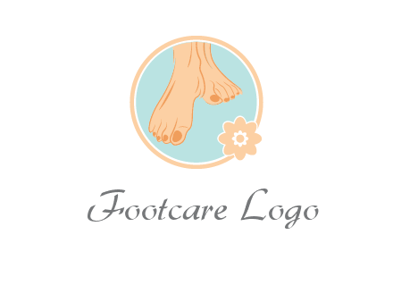 manicured feet and flower in circle spa logo