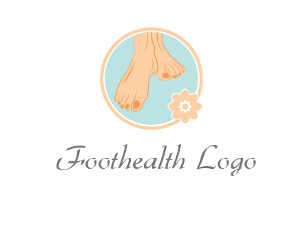 manicured feet and flower in circle spa logo