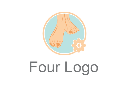 manicured feet and flower in circle spa logo