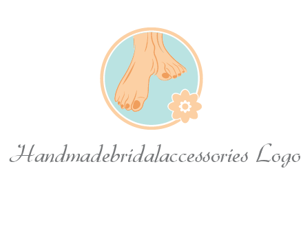 manicured feet and flower in circle spa logo