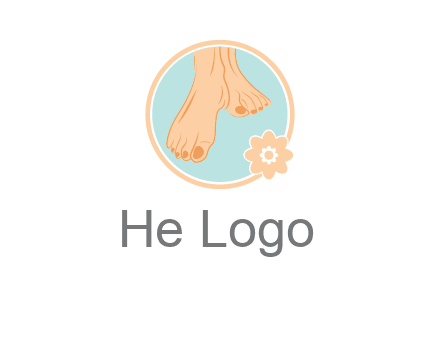 manicured feet and flower in circle spa logo