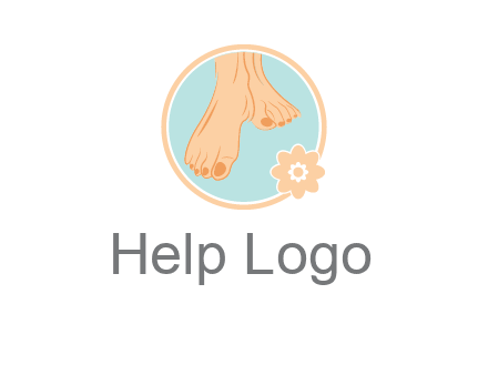 manicured feet and flower in circle spa logo