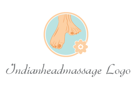 manicured feet and flower in circle spa logo