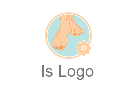 manicured feet and flower in circle spa logo