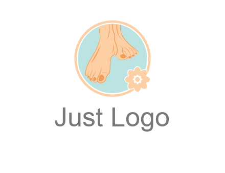 manicured feet and flower in circle spa logo