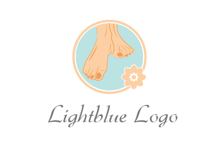 manicured feet and flower in circle spa logo
