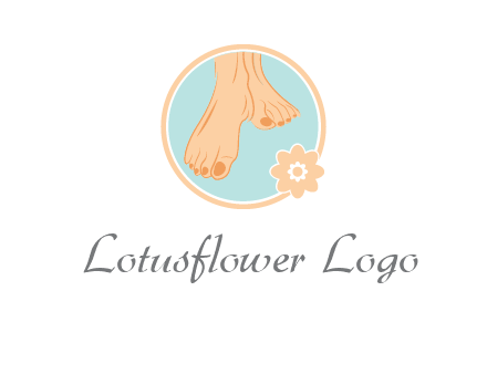 manicured feet and flower in circle spa logo
