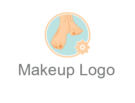 manicured feet and flower in circle spa logo