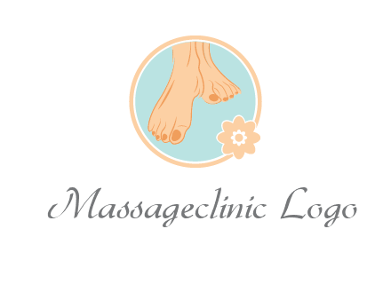 manicured feet and flower in circle spa logo