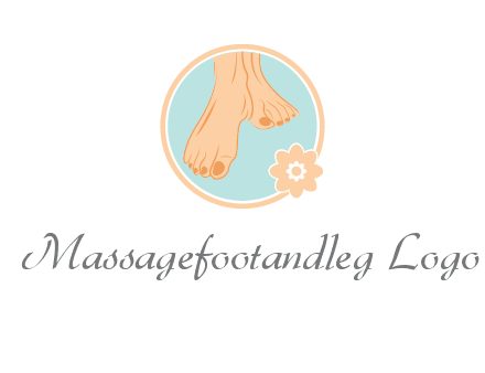 manicured feet and flower in circle spa logo