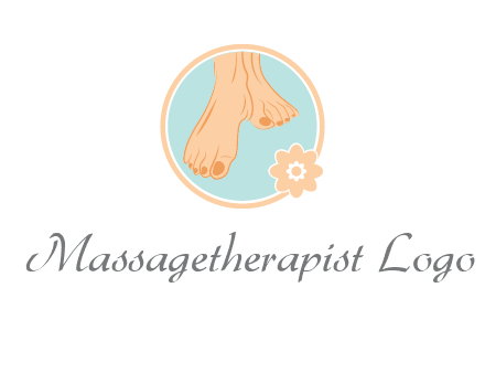 manicured feet and flower in circle spa logo
