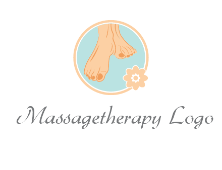 manicured feet and flower in circle spa logo