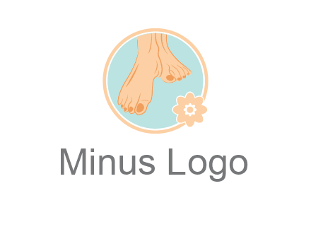 manicured feet and flower in circle spa logo