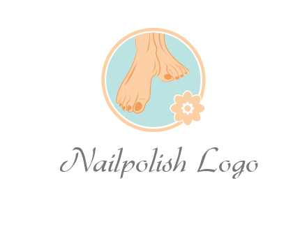 manicured feet and flower in circle spa logo