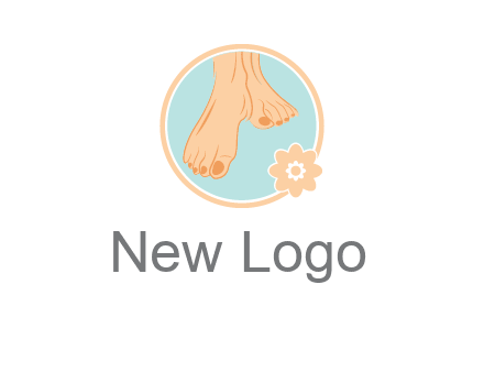 manicured feet and flower in circle spa logo