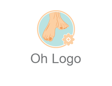 manicured feet and flower in circle spa logo