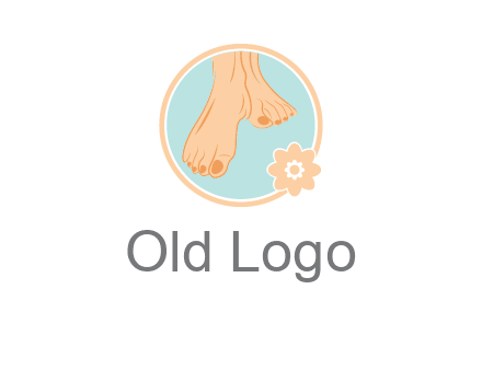 manicured feet and flower in circle spa logo
